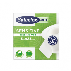 Salvelox Sensitive Esparadrapo, 5m x 2,5cm.- Orkla