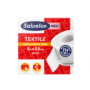 Salvelox Textile Esparadrapo Blanco, 5m x 2,5cm.- Orkla