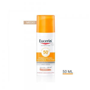 Sun Face Photoaging Control Fluido FPS50+ con Color Medio, 50 ml. - Eucerin