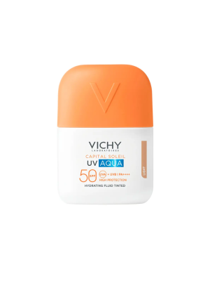 Capital Soleil UV AQUA Fluido Hidratante con Color Tono Claro, 50 ml. - Vichy