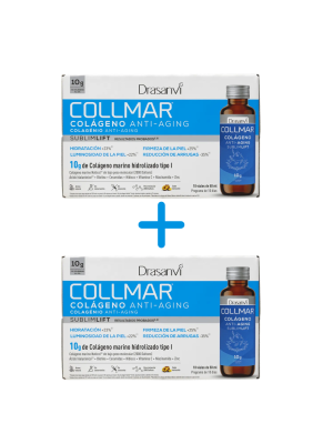 Duplo Collmar Colageno Bebible Antiaging Sublimlift Sabor Melocoton, 10 + 10 viales de 50 ml. -50% en 2a un. - Drasanvi