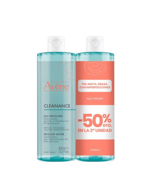Duplo Cleanance Agua Micelar, 400 ml. + 400 ml. - Avene