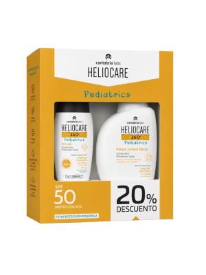 Heliocare 360 Pediatrics Pack Mineral SPF50+ 50 ml + Atopic Lotion Spray SPF50 250 ml. - Cantabria Labs