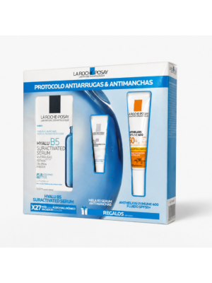 Protocolo Antiarrugas y Antimanchas: Hyalu B5 Suractivated Serum, 30 ml. + Anthelios UVMUNE 400 Fluido SPF50+,15 ml. + Mela B3 Serum, 3 ml. - La Roche Posay