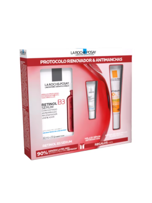 Protocolo Renovador y Antimanchas: Retinol B3 Serum, 30 ml. + Anthelios UVMUNE 400 Fluido SPF50+,15 ml. + Mela B3 Serum, 3 ml. - La Roche Posay