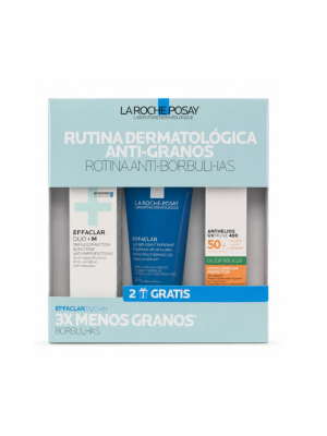 Rutina Dermatologica Anti-granos: Effaclar Duo M+.40 ml. + Effaclar Gel Purificante, 50 ml. + Anthelios UVMUNE 400 Oil Control, 15 ml. - La Roche Posay