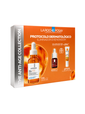 Protocolo Iluminador & Renovador: Pure Vitamin C12 Serum, 30ml + Retinol B3 Serum, 10ml + Anthelios UVmune 400 Fluido SPF50+, 15ml. - La Roche Posay 