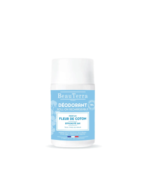 Desodorante Roll-on Recargable Aroma Flor de Algodon, 50 ml. - Beauterra