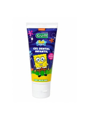 G.U.M Gel Dental Infantil Bob Esponja  Sabor Bubble Gum 3+, 75 ml. - Sunstar