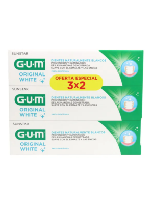 GUM Pack 3x2 Original White Pasta De Dientes, 3 x 75 ml. - Sunstar