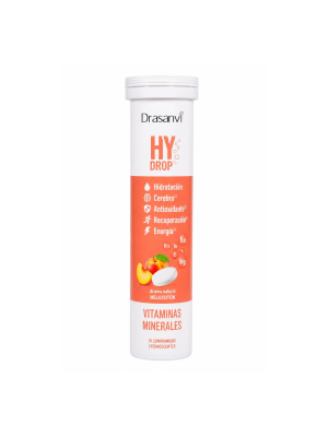 HY DROP Vitaminas y Minerales Melocotón, 18 Comprimidos Efervescentes. - Drasanvi