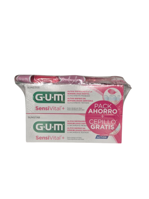 Pack GUM Sensi Vital+ Pasta De Dientes, 75 ml. + 75 ml. + Cepillo Pro Sensitive Ultra Soft - Sunstar