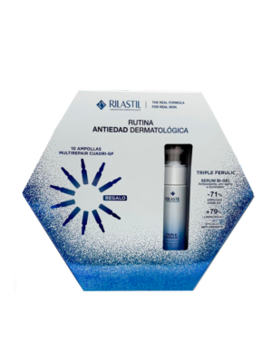 Pack Rutina Antiedad : Triple Ferulic Serum Bi-Gel , 30 ml. + Ampollas MultiRepair Cuadri-GF, 10 ampollas x 1,5 ml. - Rilastil