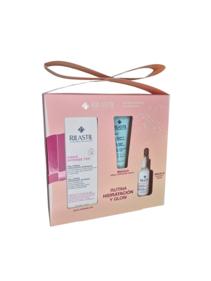 Pack Rutina Hidratación y Glow: Agua Intense 72 h, 40 ml. + Agua Limpiador Facial, 15 ml. + Intense C Serum , 15 ml. - Rilastil