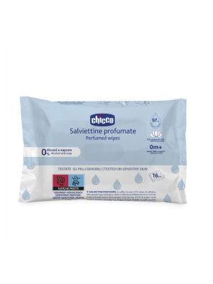 Toallitas Húmedas Perfumadas Cara, Manos y Pañal 16 pcs . - Chicco