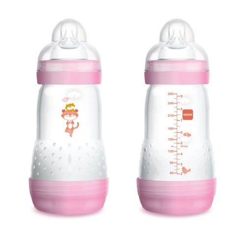 MAM Biberón Easy Start Anti-Colic A120, Biberón Antocólicos patentado con  Tetina de Silicona SkinSoftTM Ultra Suave, 260ml, para Bebés a partir de 2