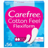 Carefree Algodón Normales - Protegeslips Transpirable Sin Perfume, Flexible Y Ultrafino 56 U