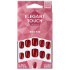 Elegant Touch Polished Colour Nails Glue Squoval Rich Red 24Uds
