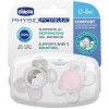 Chicco Physio Comfort Chupete De Silicona De 0-6 Meses Tonos Rosas, 2 Unidades