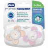 Chicco Physio Comfort Chupete De Silicona De 6-16 Meses Tonos Rosas, 2 Unidades