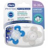 Chicco Physio Comfort Chupete De Silicona De 16-36 Meses Tonos Azules, 2 Unidades