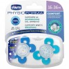 Chicco Physio Comfort Chupete De Silicona De 16-36 Meses Tonos Azules, 2 Unidades