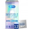 Durex Invisible Extra Fino Extra Lubricado - Preservativos (12 Unidades)