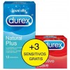 Durex Natural Plus + Durex Sensitivo Confort - Preservativos (12 + 3 Preservativos Pack)
