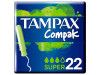 Tampax Compak Tampon 100%Algodon (Super 22 U)