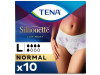 Absorbente Incontinencia Orina Dia Anatomico - Tena Silhouette Braga Cintura Baja Blanco (10 Unidades Talla Grande) - Sca Hygiene Products