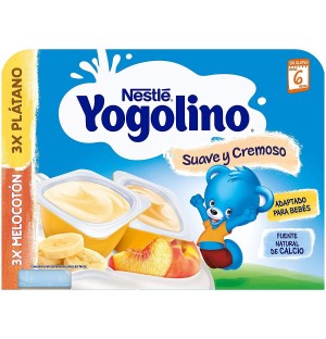 Nestle Yogolino Suave Y Cremoso (3 Tarrinas 100 G Sabor Platano Y Melocoton)