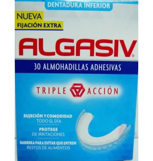 Algasiv - Almohadillas Adhesivas Protesis (30 Unidades Inferiores)