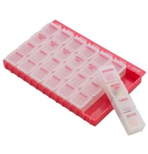 Pastillero Semanal - Sp - 4 Organizador De Medicamentos (Semanal 4T Diaria)