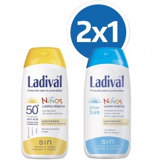 Ladival Niños Fotoprotector Fps 50+ Leche - Fotoproteccion Muyalta + After Sun (2 Envase 200 Ml Pack Duplo)