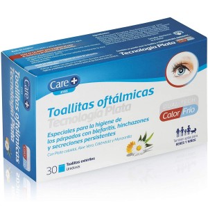 Care+ Toallitas Oftalmicas Tecnologia Plata (30 Unidades)