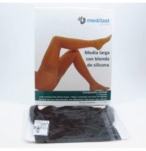Media Larga (A-F) Compresion Normal - Medilast Blonda De Silicona (Talla Pequeña Color Negro)