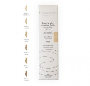 Couvrance Maquillaje Fluido Tono 01 Porcelana, 30 ml. - Avene