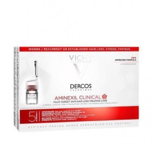 Dercos Aminexil Clinical 5 Mujer, 21 Monodosis x 6 ml. - Vichy