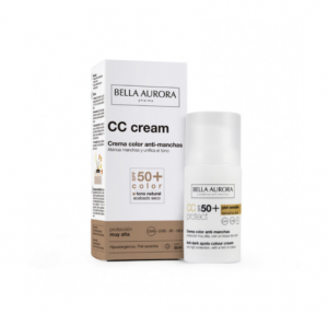 CC Cream Anti-manchas SPF50+ Para Piel Sensible, 30 ml. - Bella Aurora Labs
