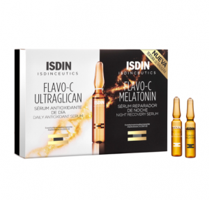 Isdinceutics Flavo-C Melatonin & Ultraglican, 10 ampollas de 2 ml. y 10 ampollas de 2 ml. - Isdin
