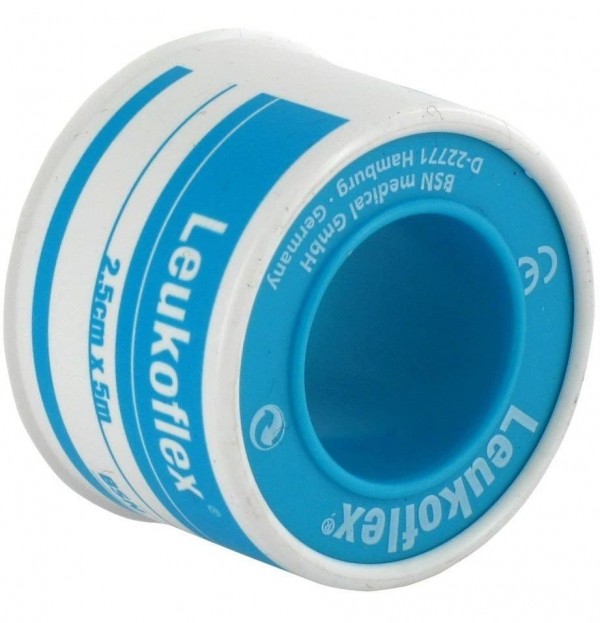 Esparadrapo Hipoalergico - Leukoflex (12 Unidades 5 M X 2,5 Cm)