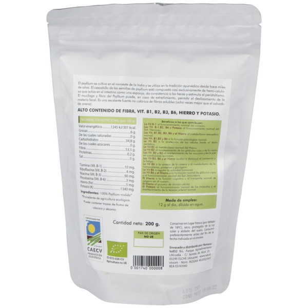 Psyllium Cascara 200Gr. Bio Sg S/A Vegan
