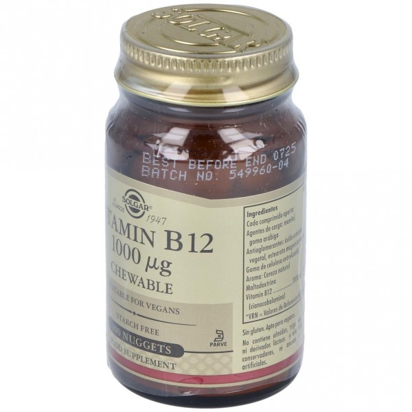 Vitamina B12 Cianocobalamina 1000Mcg. 100Comp.Mast