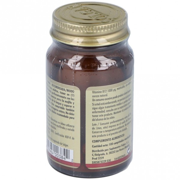 Vitamina B12 Cianocobalamina 1000Mcg. 100Comp.Mast