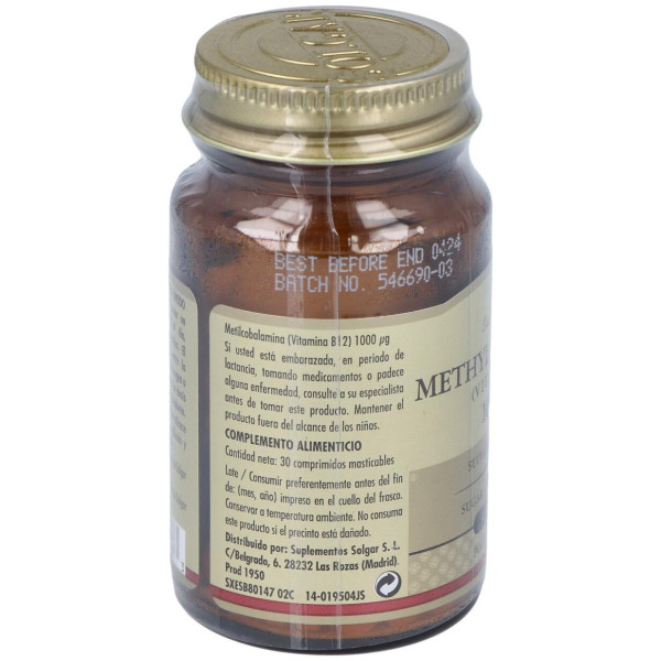 Solgar Metilcobalamina 1000Mcg 30 Comprimidos Masticables