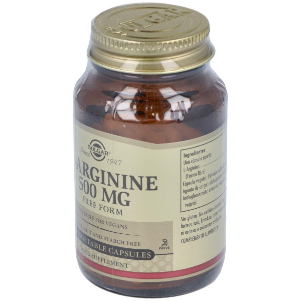 L-Arginina 500 Mg 50 Cápsulas Vegetales