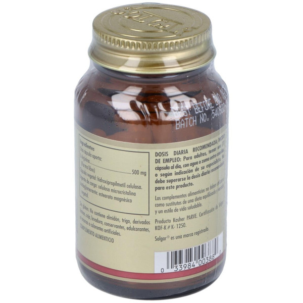 L-Arginina 500 Mg 50 Cápsulas Vegetales