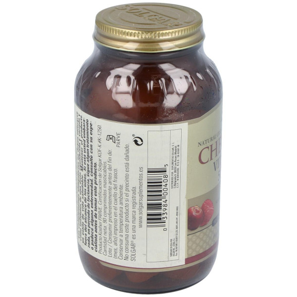 Solgar Vitamina C 500Mg Masticable Sabor Arándano Y Frambuesa 90Comp