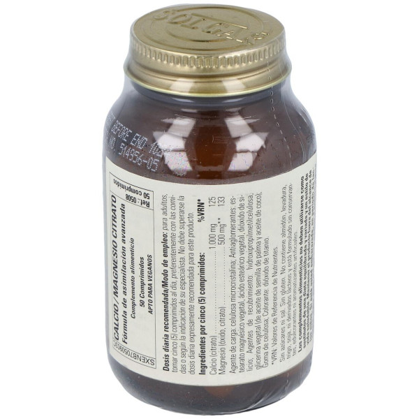 Solgar Calcio/Magnesio Citrato 50 Comprimidos