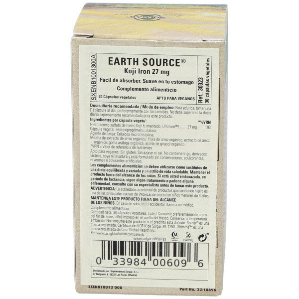 Solgar Earth Source Koji Iron 30Compr